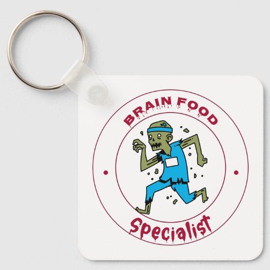 Brain Food Specialist zombie hersenen Sleutelhanger (Voorkant)