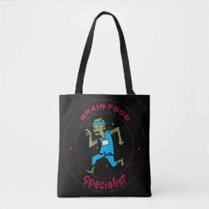 Brain Food Specialist zombie hersenen Tote Bag
