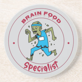 Brain Food Specialist zombie hersenen Zandsteen Onderzetter