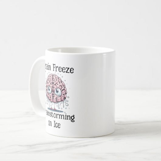 Brain Freeze Brainstorming on Ice: Funny Brain Pun Koffiemok (Voorkant links)