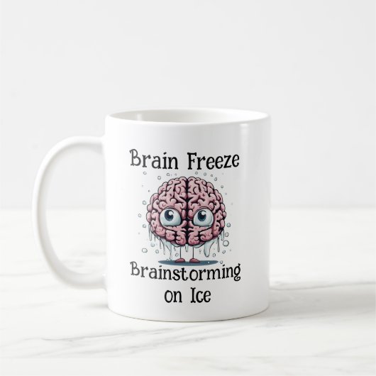 Brain Freeze Brainstorming on Ice: Funny Brain Pun Koffiemok (Links)