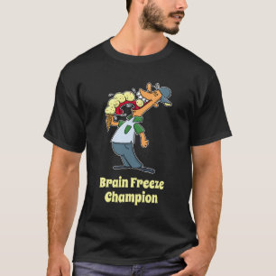 Brain Freeze Champion Ice Cream Funny Cartoon T-shirt