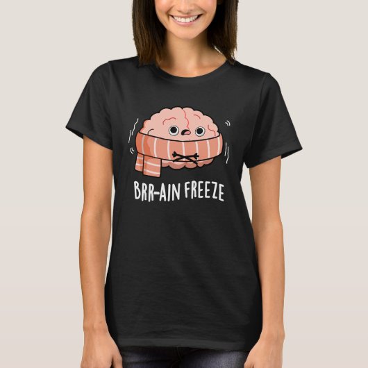 Brain Freeze Funny Biology Anatomy Pun Dark BG T-shirt (Voorkant)