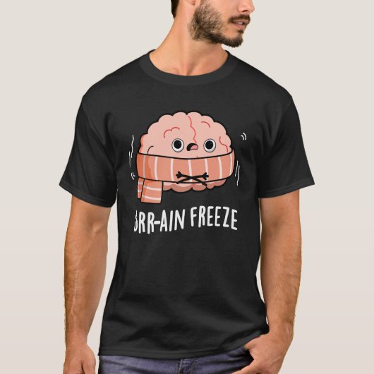 Brain Freeze Funny Biology Anatomy Pun Dark BG T-shirt (Voorkant)