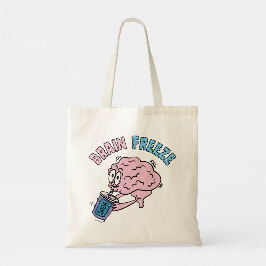 Brain Freeze Funny Cartoon Tote Bag (Achterkant)