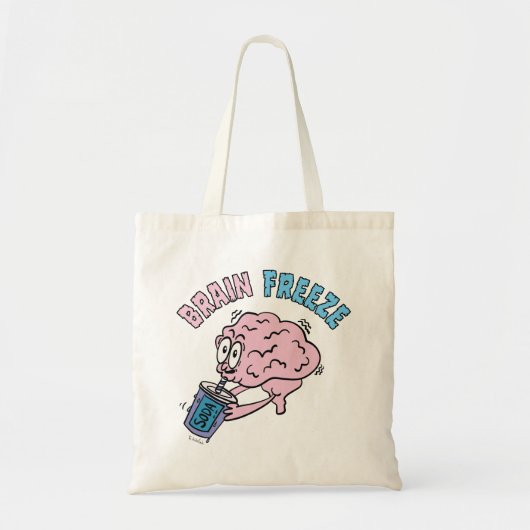 Brain Freeze Funny Cartoon Tote Bag (Voorkant)