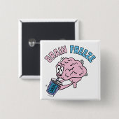 Brain Freeze Funny Cartoon Vierkante Button 5,1 Cm (Voorkant /achterkant)