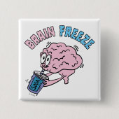 Brain Freeze Funny Cartoon Vierkante Button 5,1 Cm (Voorkant)