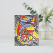 Brain Freeze-Moderne kunst kleurrijk handbeschilde Briefkaart (Staand voorkant)