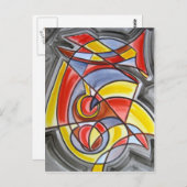 Brain Freeze-Moderne kunst kleurrijk handbeschilde Briefkaart (Voorkant / Achterkant)