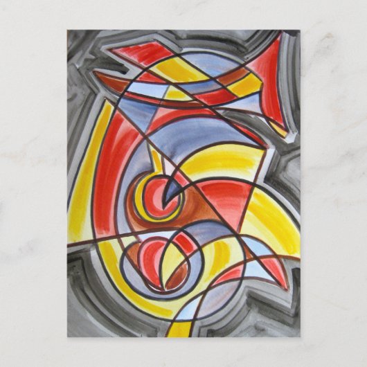 Brain Freeze-Moderne kunst kleurrijk handbeschilde Briefkaart (Voorkant)