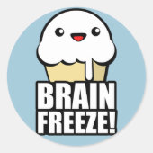 Brain Freeze Ronde Sticker (Voorkant)