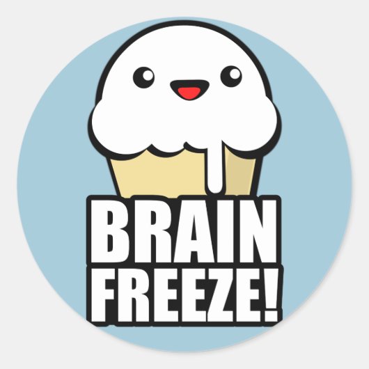 Brain Freeze Ronde Sticker (Voorkant)