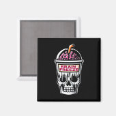 Brain Freeze Schedel Spooky Halloween Drink Ontwer Magneet (Voorkant / Achterkant)