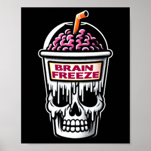 Brain Freeze Schedel Spooky Halloween Drink Ontwer Poster
