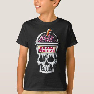 Brain Freeze Schedel Spooky Halloween Drink Ontwer T-shirt