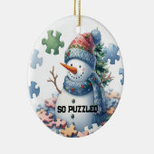 Brain Freeze Sneeuwman's Puzzel Keramisch Ornament (Rechts)