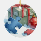 Brain Freeze Sneeuwman's Puzzel Keramisch Ornament (Achterkant)