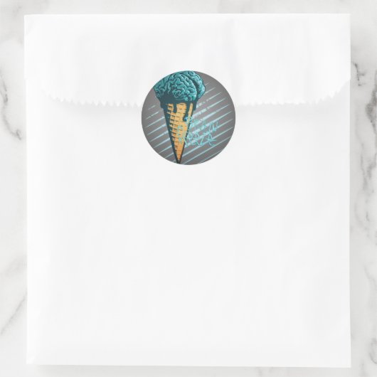 Brain Freeze-Sticker Ronde Sticker (Tas)