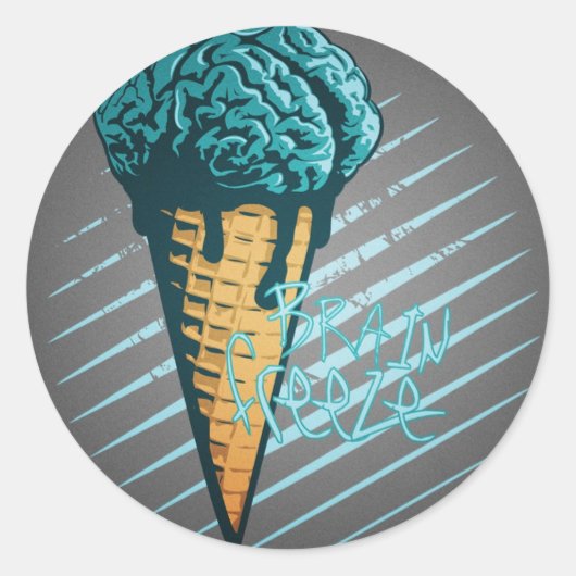 Brain Freeze-Sticker Ronde Sticker (Voorkant)