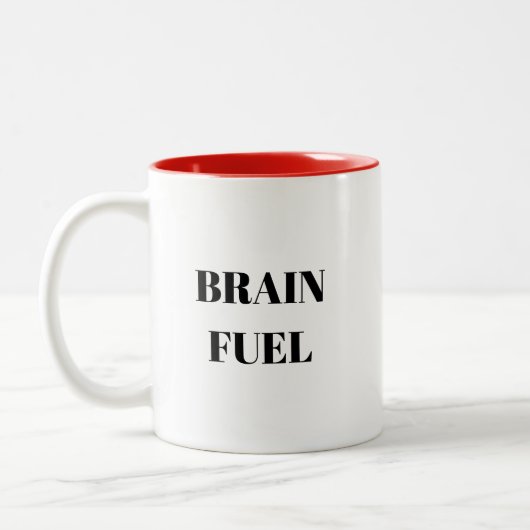 "Brain Fuel" Funny Coffee Mok (Links)