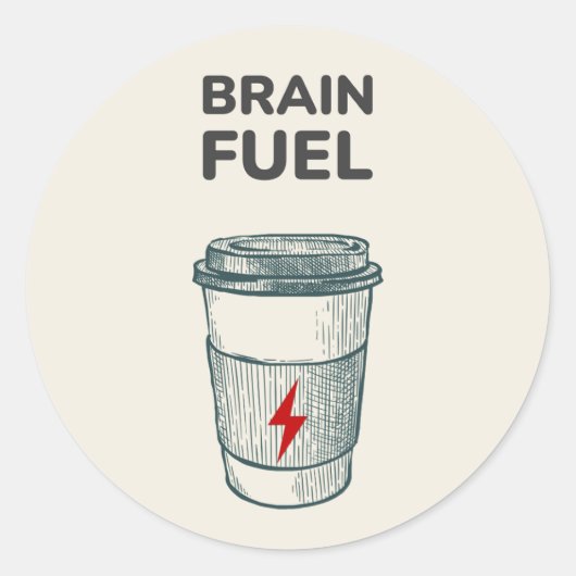 brain fuel Sticker | Coffee Cup Sticker voor stude (Voorkant)