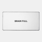 Brain Full Large Minimalist Typographic Desk Mat (Voorkant)