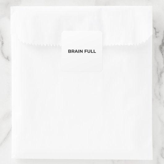 Brain Full Minimalist Bold Typographic Sticker (Tas)