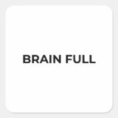 Brain Full Minimalist Bold Typographic Sticker (Voorkant)