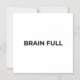 Brain Full Minimalist Typographic Magnetic Magnetische Uitnodiging