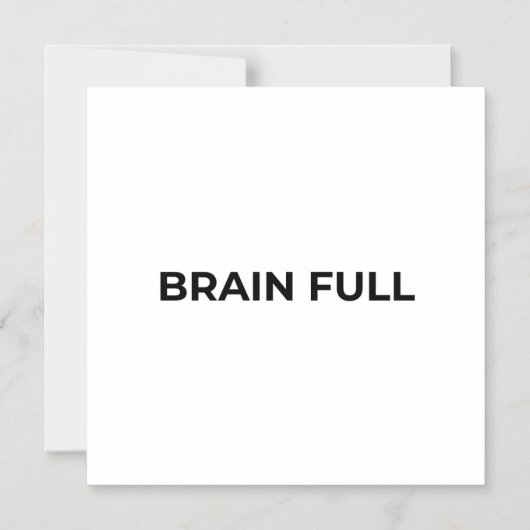 Brain Full Minimalist Typographic Magnetic Magnetische Uitnodiging (Voorkant)