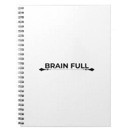 Brain Full Minimalist Typographic Spiral Notebook Notitieboek