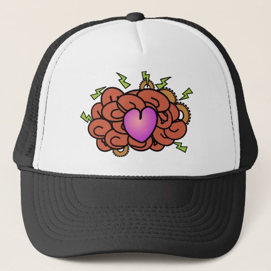 Brain gaat kijken hoe de tandwielen werken trucker pet (Voorkant)