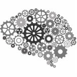 Brain Gears Fotosculptuur Staand Fotobeeldje<br><div class="desc">Brain Gears Design,  die de mechanica toont,  is beschikbaar voor een verscheidenheid van producten. Toevoegen van tekst is optioneel.</div>