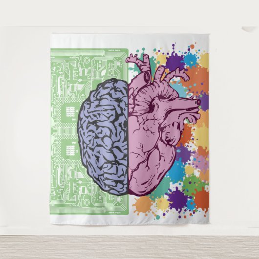 Brain hart balans emotie wandkleed (Voorkant)