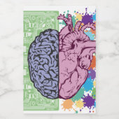 Brain hart balans emotie wijn etiket (Enkel label)