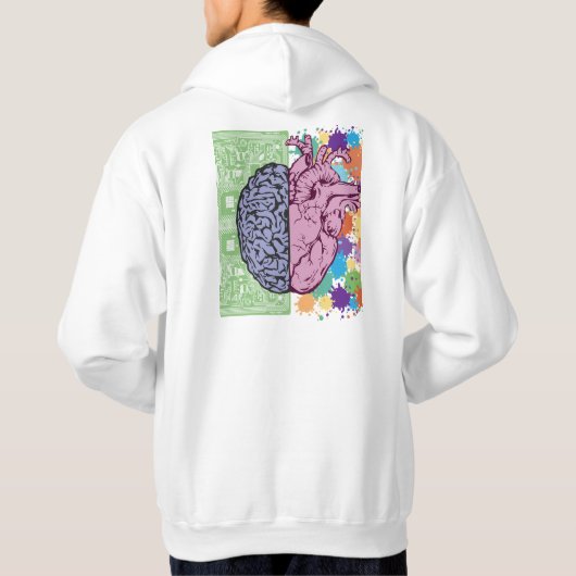 brain heart balance emotion hoodie (Achterkant)