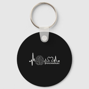 Brain Heartbeat Line Psycholoog Geestelijke Gezond Sleutelhanger