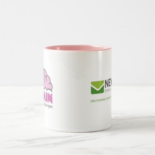 Brain heeft te veel tabbladen open tweekleurige koffiemok (Center)