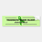 Brain Injury Green Ribbon Bumpersticker (Voorkant)