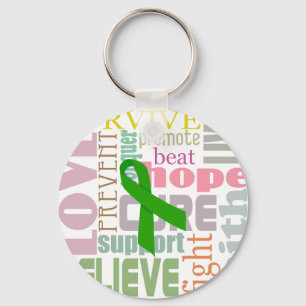 Brain Injury Green Ribbon Inspiration Sleutelhange Sleutelhanger