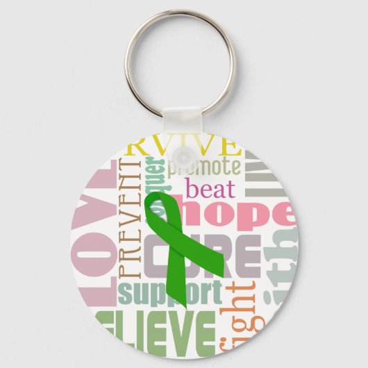 Brain Injury Green Ribbon Inspiration Sleutelhange Sleutelhanger (Voorkant)