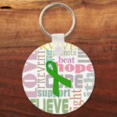 Brain Injury Green Ribbon Inspiration Sleutelhange Sleutelhanger (Voorkant)
