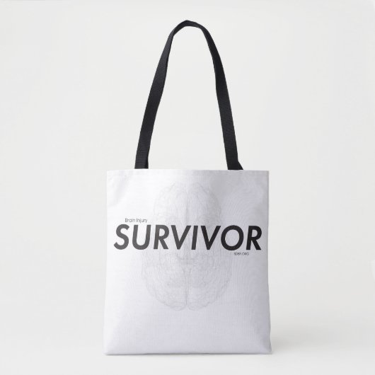 Brain Injury Survivor Tas w / Line Drawing Brain (Voorkant)