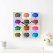 Brain/Kleur Vierkante Klok (Huis)