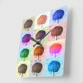 Brain/Kleur Vierkante Klok (Hoek)