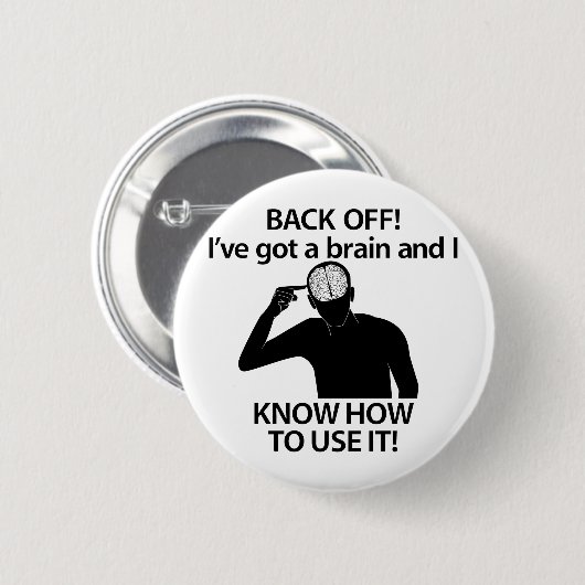 Brain - knop ronde button 5,7 cm (Voorkant /achterkant)