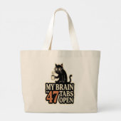 “Brain Laden… Even Geduld” أ Grote Tote Bag (Achterkant)