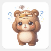 Brain Loading Cute Bear Sticker (Voorkant)