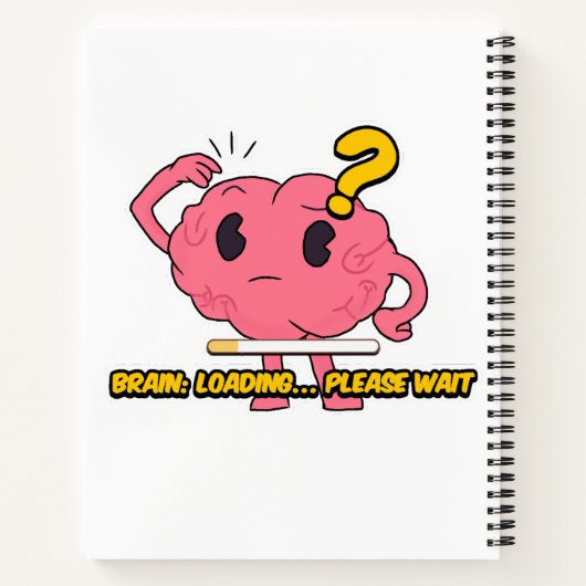 Brain Loading - Grappig Cartoon Brain Design voor  Notitieboek (Achterkant)